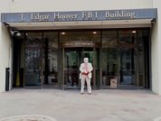 Jeff in front of the FBI Building entrance on Pennsylvania Ave